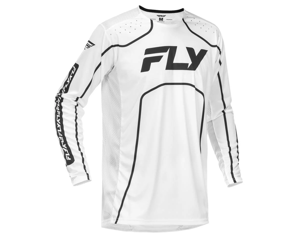 Fly Racing Youth Rayce Bicycle Jersey (White/Black) (Youth M)